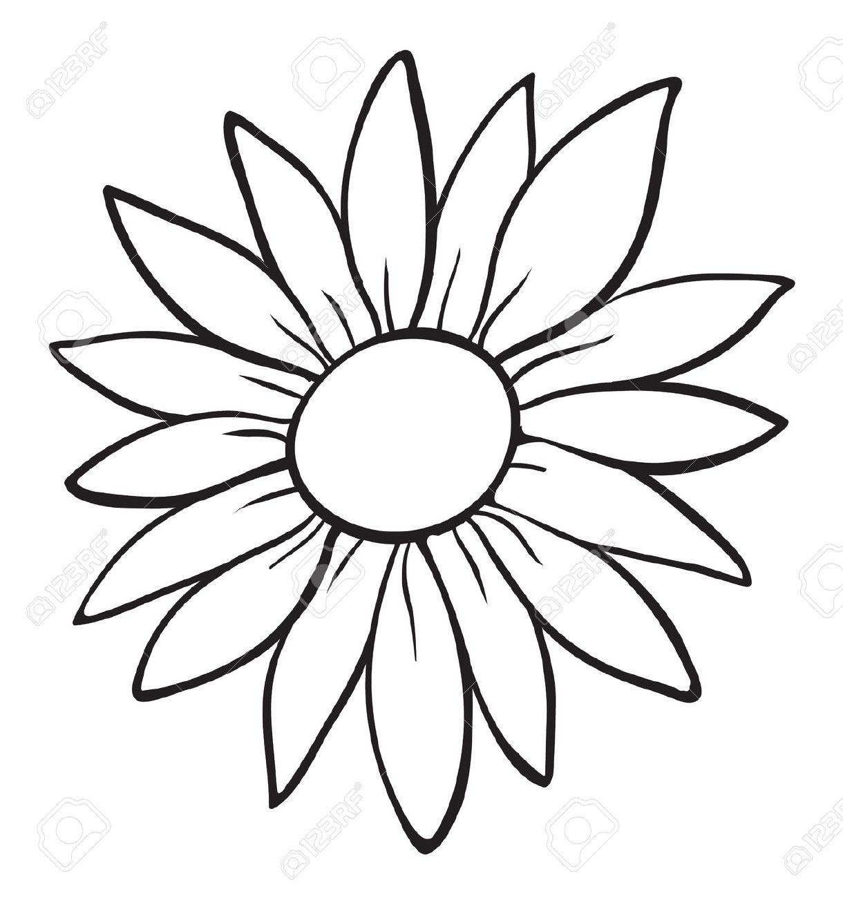 1220x1300 Flower Outline Clip Art