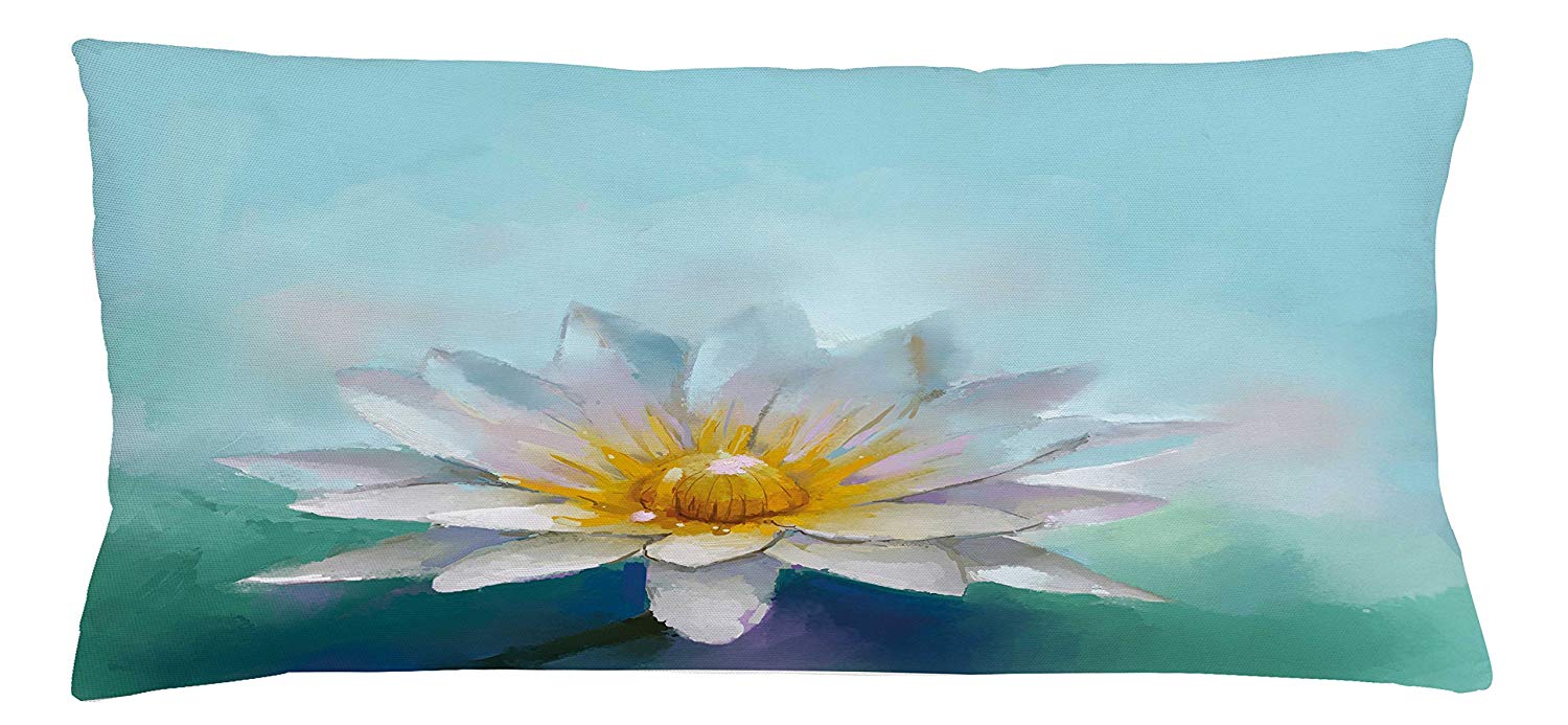 1500x693 lunarable flower throw pillow cushion cover, detailed