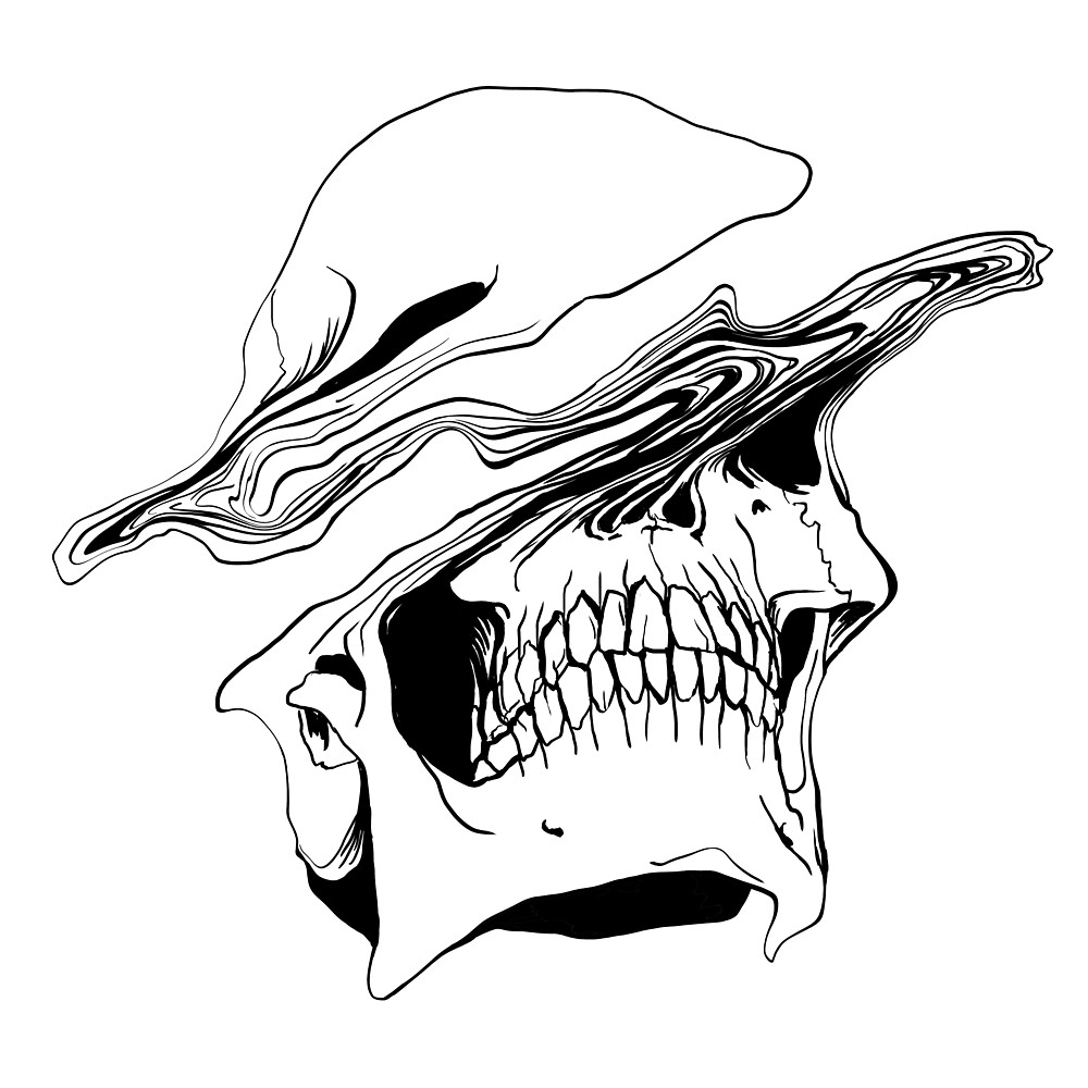 1000x1000 Liquify Skull Drawing