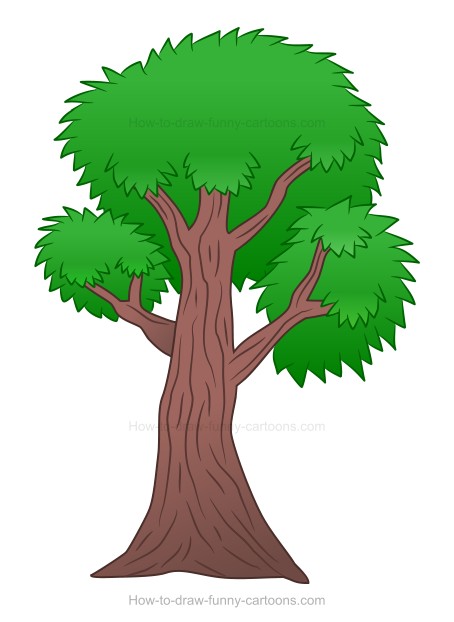 454x622 How To Draw A Cartoon Tree