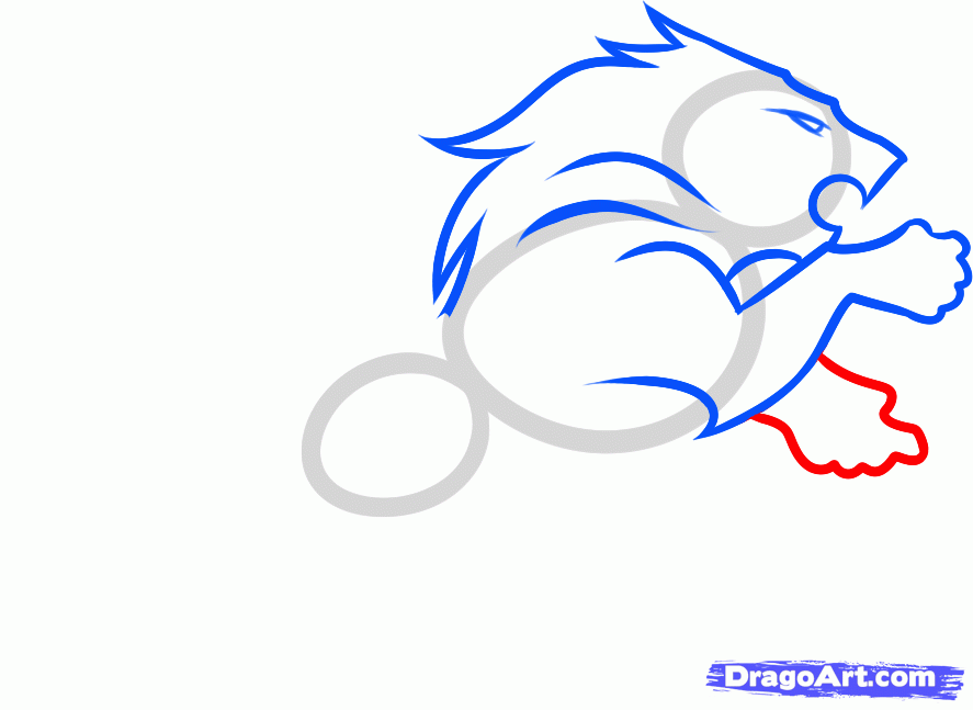 887x647 Draw The Detriot Lions, Step