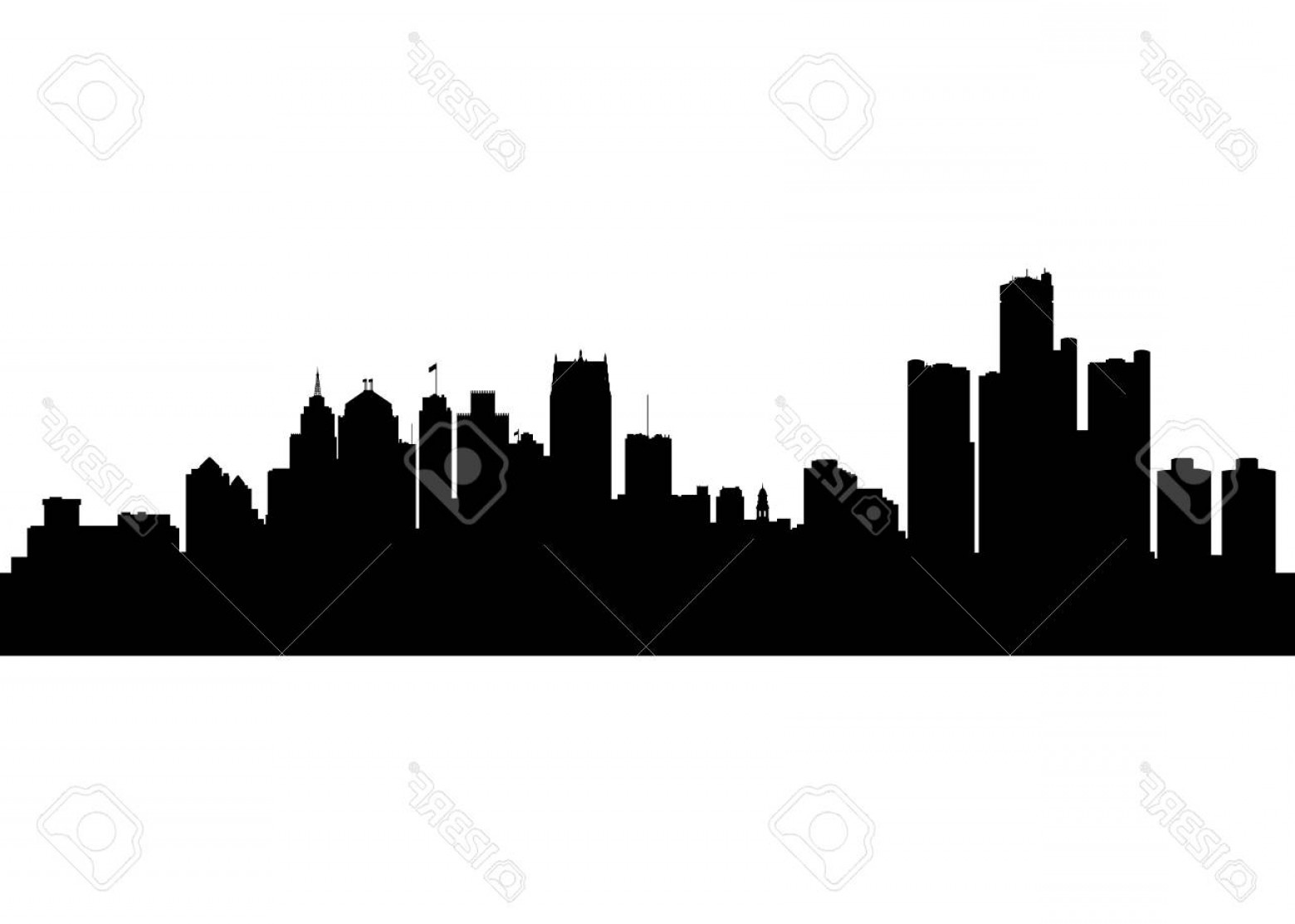 1560x1113 Detroit City Skyline Vector Soidergi