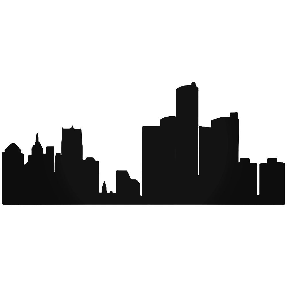 1000x1000 Detroit Skyline Sticker