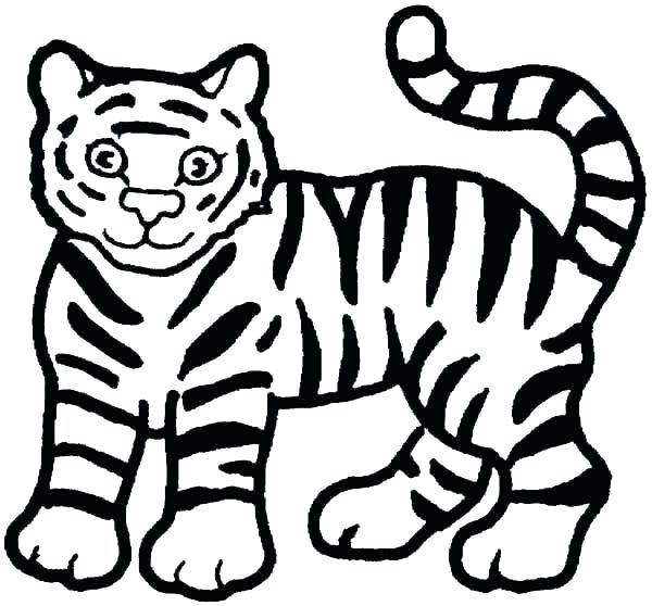 600x558 Coloring Pages Of A Tiger Tiger Coloring Pages Cute Tigers