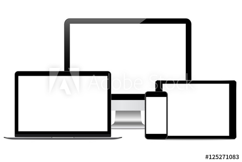 500x334 Modern Technology Device Vector Drawing On White Background