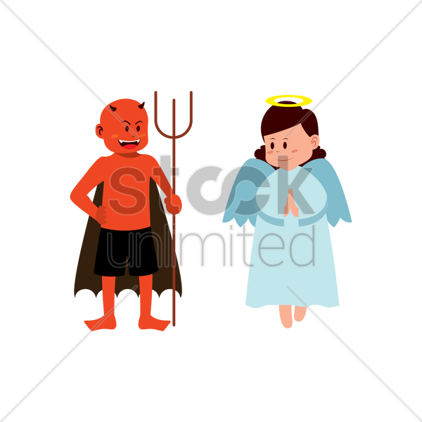 600x600 Devil And Angel Vector Image