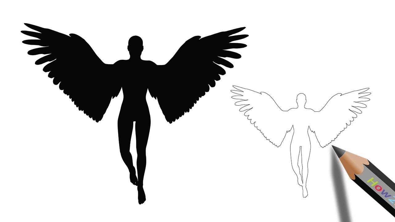 1280x720 How To Draw An Angel Devil Silhouette Easy Step