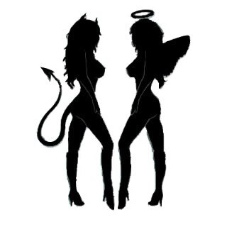 320x320 Angel And Devil Girls Decal