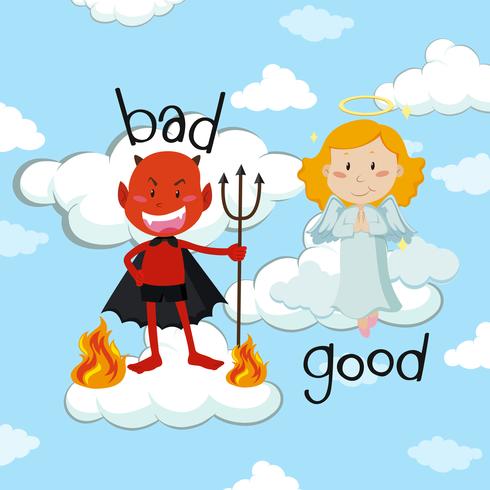 490x490 opposite word for bad and good with angel and devil