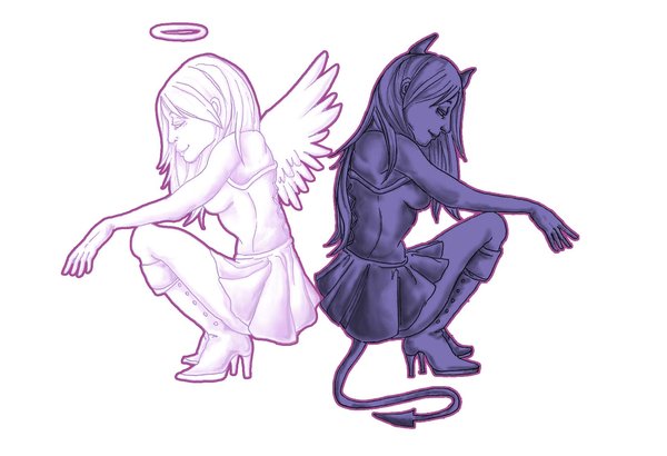 600x410 Angel And Devil Girls Tattoos For Women