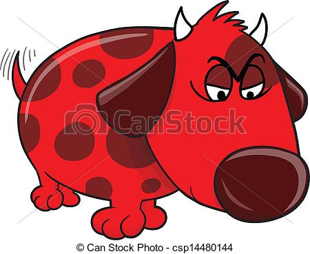 450x369 Devil Puppy Dog Vector Illustration Art