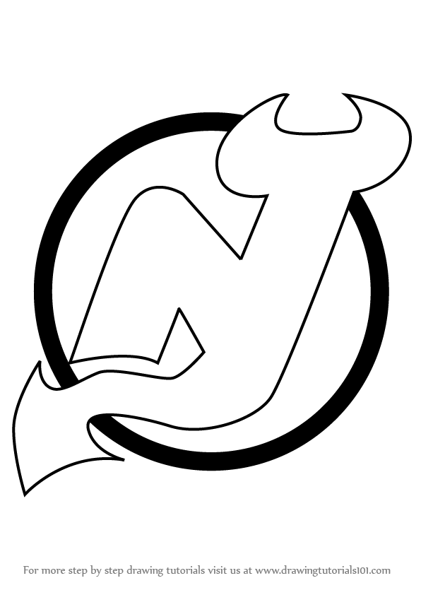 596x842 Learn How To Draw New Jersey Devils Logo