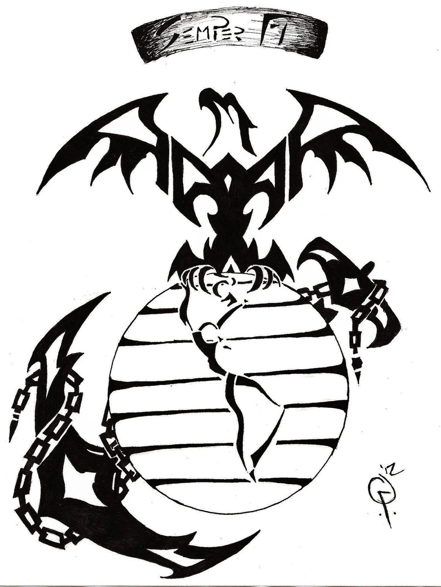 900x1197 Marine Corps Devil Dog Logo Coloring Page