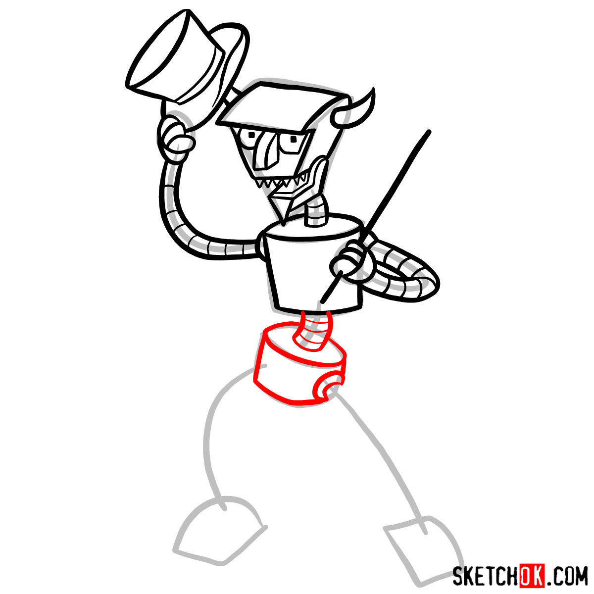 1200x1200 How To Draw Robot Devil