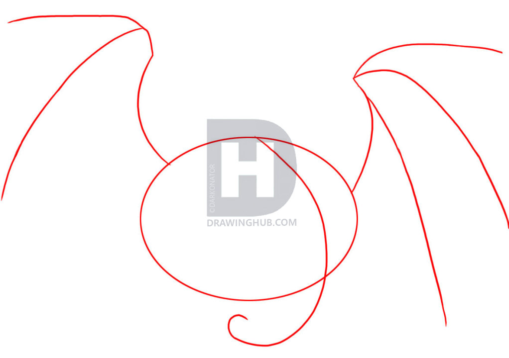 1022x720 How To Draw A Devil Heart, Step