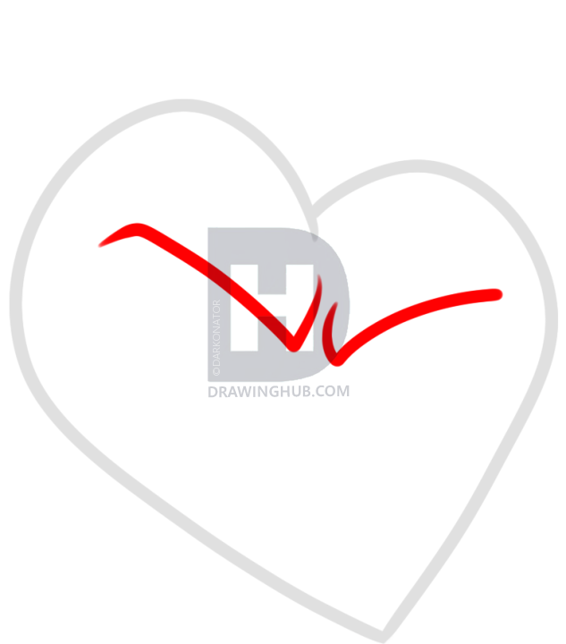 633x720 How To Draw A Devil Heart Tattoo, Step