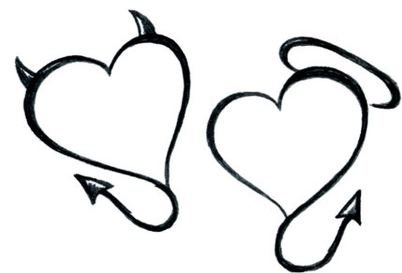 800x543 Saint Devil Heart Samples Tattoo