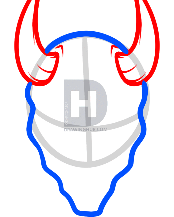 576x720 How To Draw A Devil Face, Step