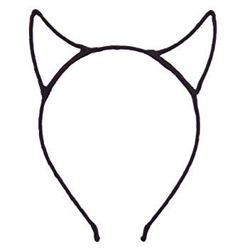 348x355 Bonnie Z Leonardo Chiffon Devil Horns Headband Black