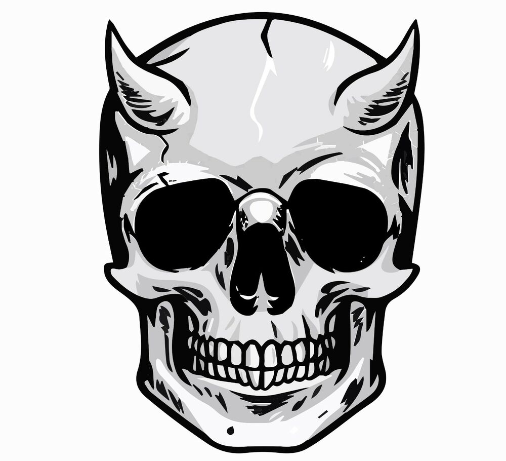 1000x910 Devil Skull Color Die Cut Vinyl Decal Sticker Cool Funny Evil