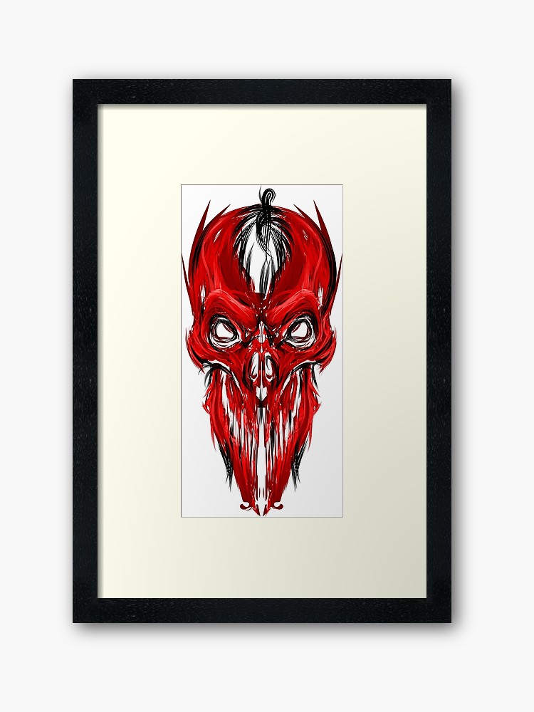 750x1000 Devil Skull Head Framed Print