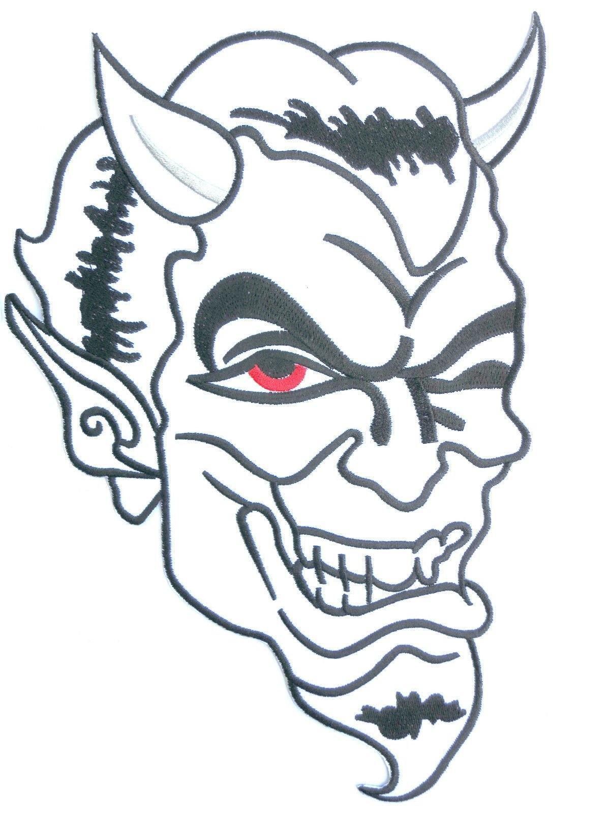 1200x1600 Devil Skull Lucifer Satan Big Embroidered Back Patch