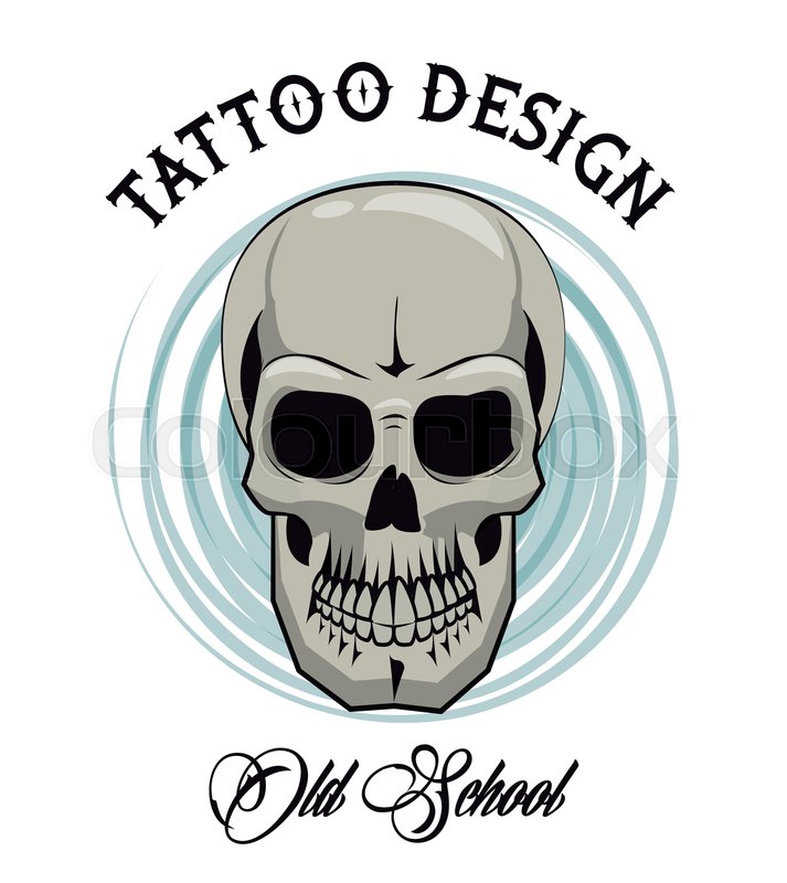 713x800 Old School Tattoo Devil Skull Drawing Stock Vector Colourbox