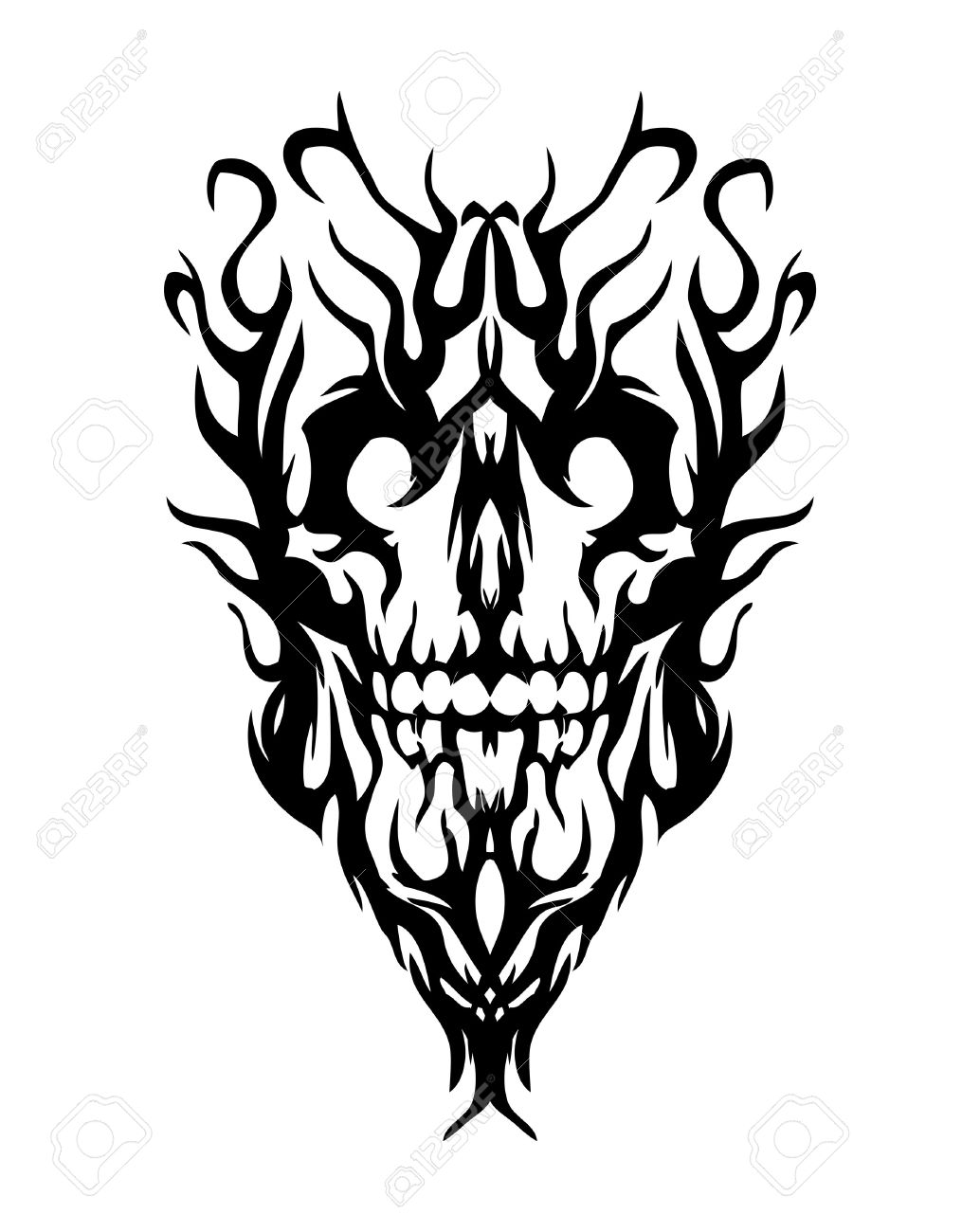 1034x1300 Tribal Skull Tattoos Clipart Devil