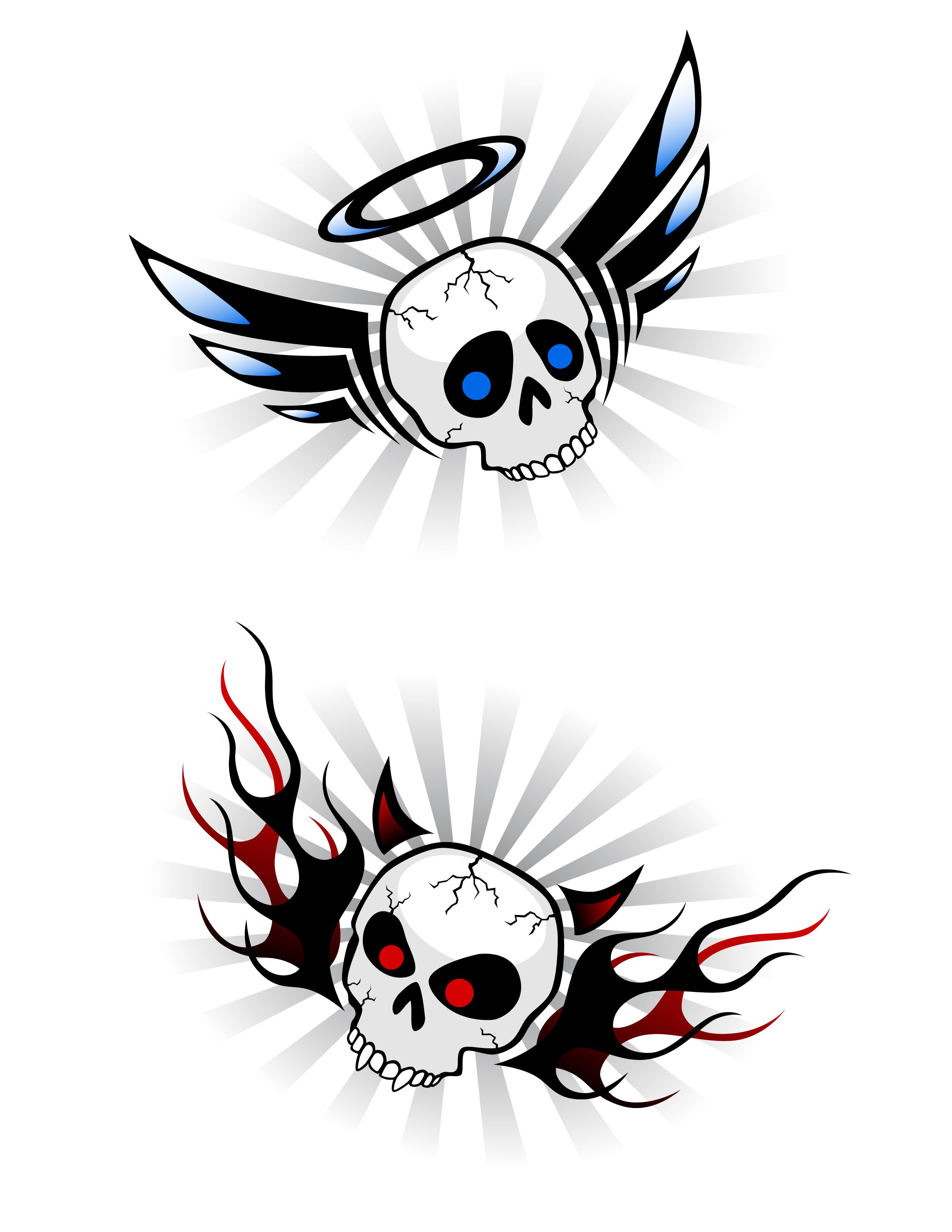 2550x3300 Angel Devil Skull Tattoos Tats Skull Tattoos, Devil Tattoo