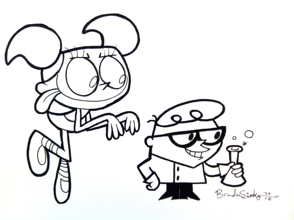 1024x768 dexter drawing cartoon for free download