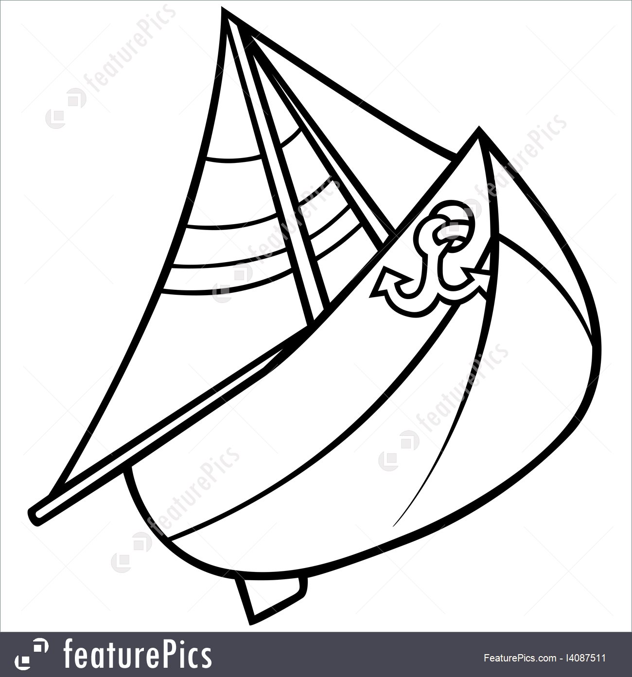 1300x1392 Sailboat Stock Illustration