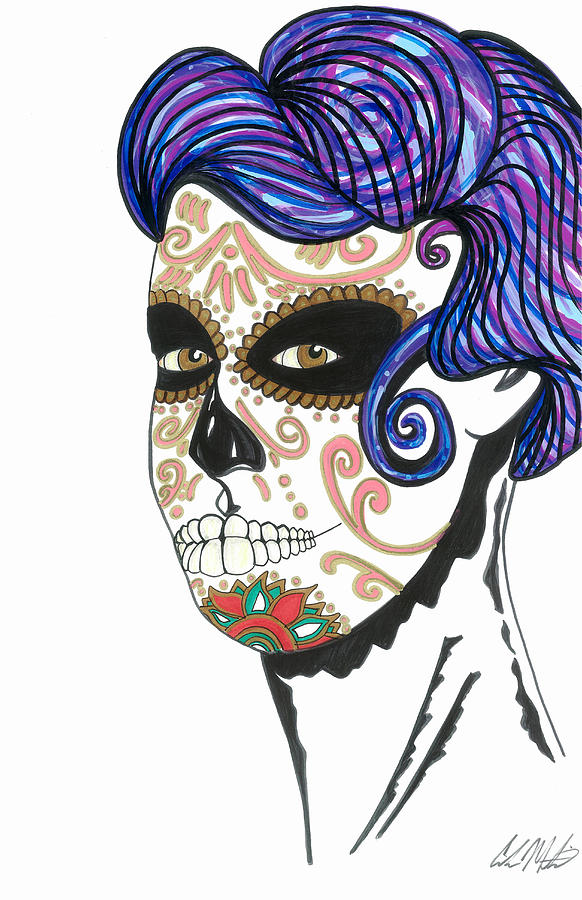 582x900 Dia De Los Muertos Drawing