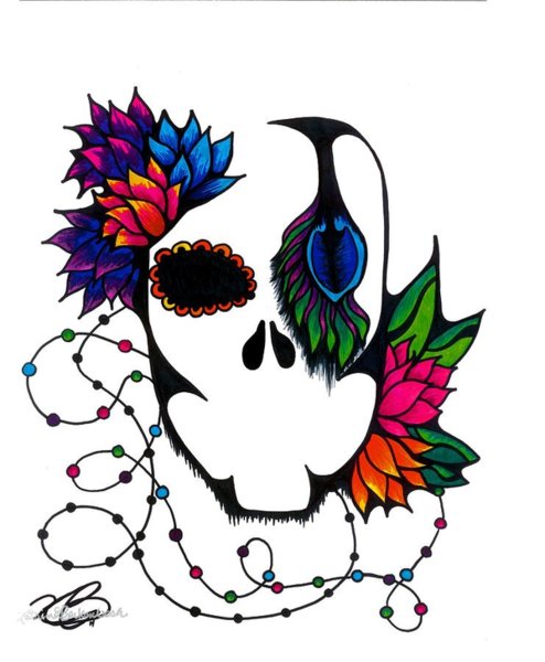 494x600 Dia De Los Muertos Drawings Fine Art America