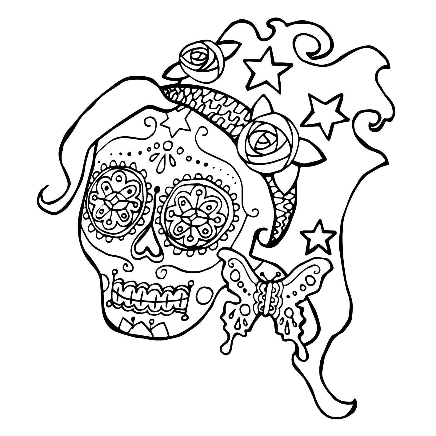1417x1417 Laurie Woodruff Illustration Dia De Los Muertos Tattoo Design