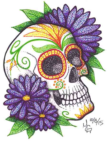 451x600 Day Of The Dead Greeting Cards For Sale
