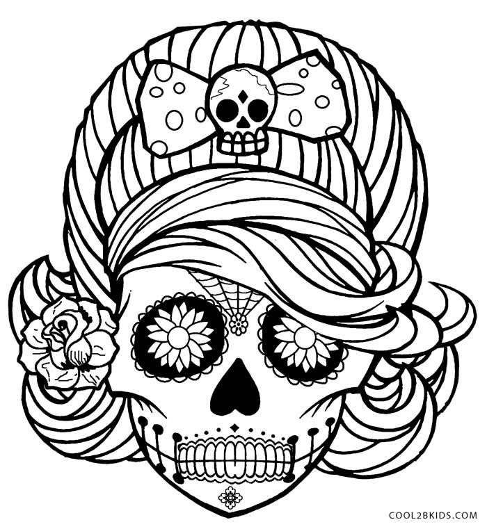 700x761 Day Of The Dead Skull Coloring