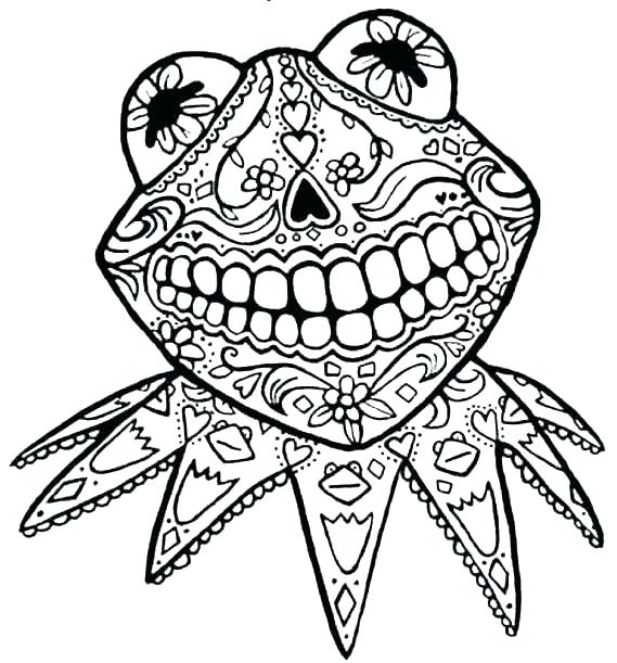 569x611 Dia De Los Muertos Skeleton Coloring Pages Drawn Graffiti Female