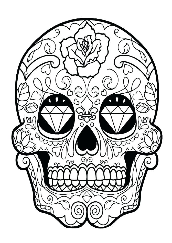 672x950 Dia De Los Muertos Skull Coloring Pages Medium Size Of Picture Ias
