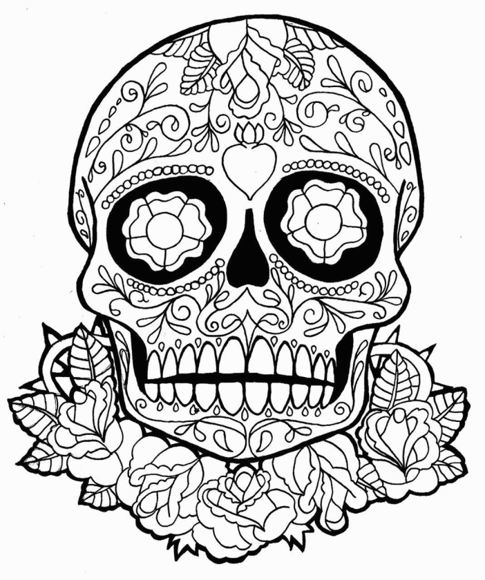 Dia De Los Muertos Skull Drawing | Free download on ClipArtMag