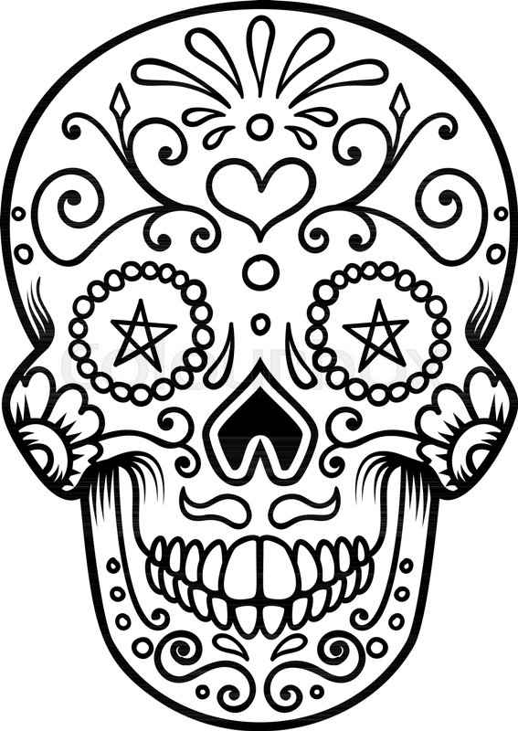 567x800 Sugar Skull Isolated On White Stock Vector Colourbox