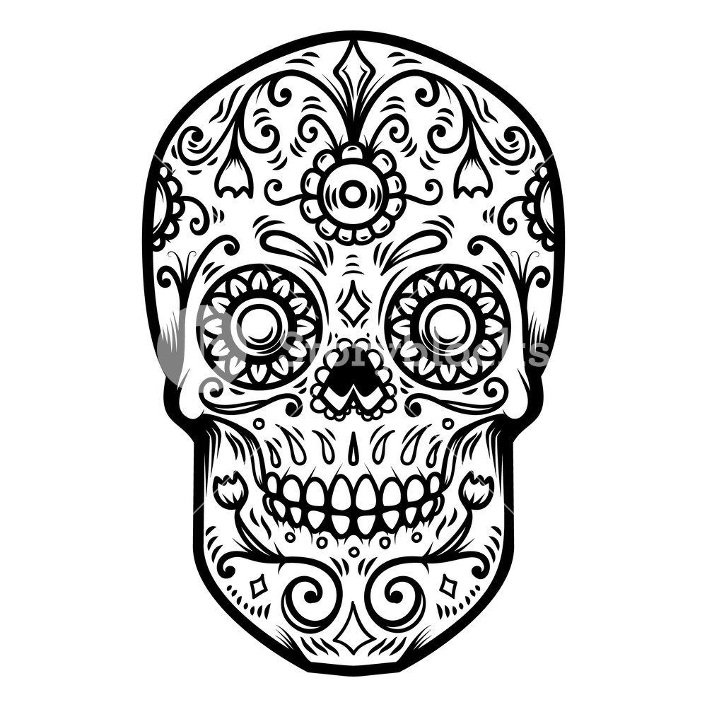 1000x1000 Sugar Skull Isolated On White Background Day Of The Dead Dia De