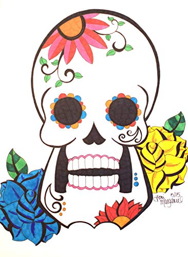 366x500 Sugar Skull Drawing, Day Of The Dead Artwork