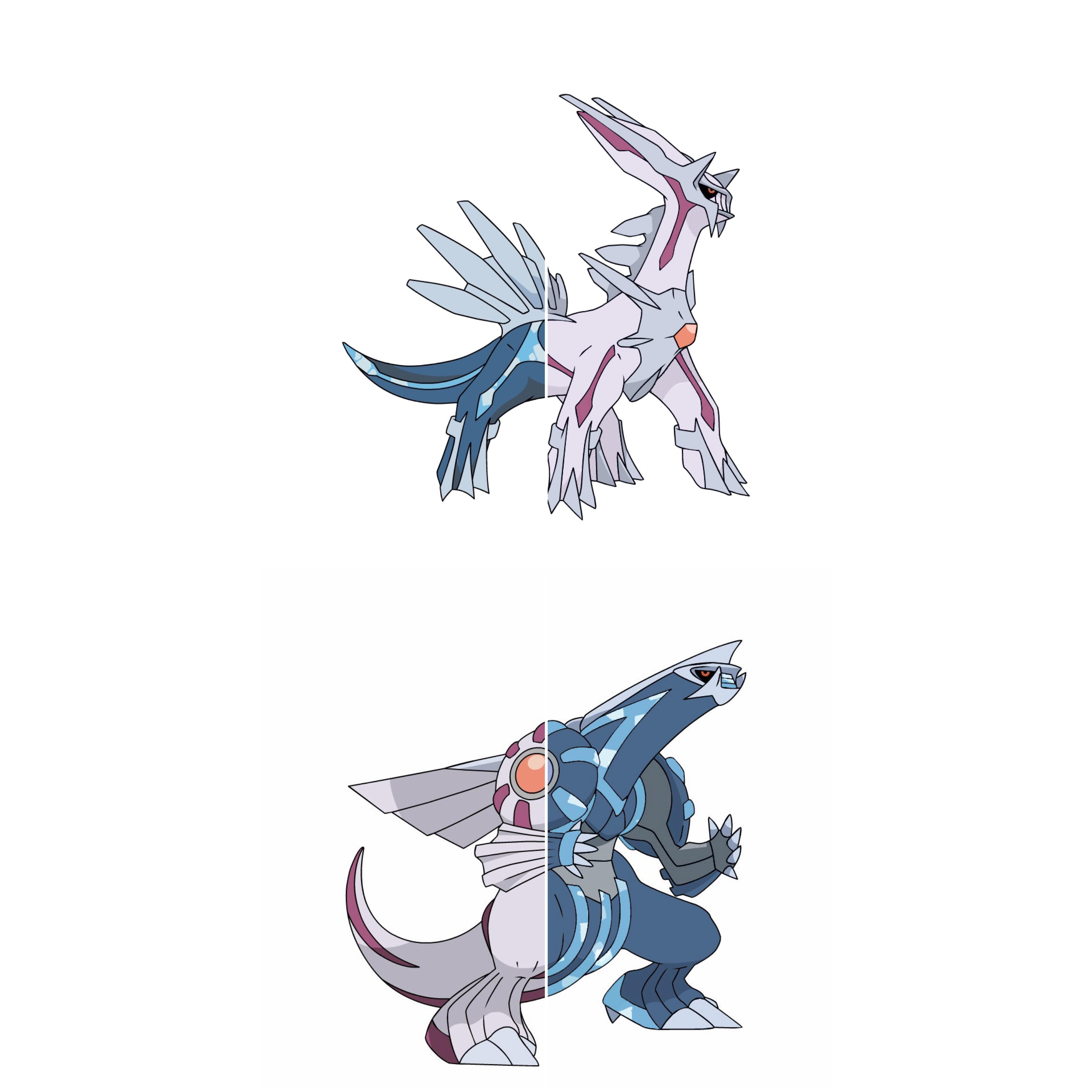 4500x4500 dialga and palkia pokemon go moments sketches, pokemon go