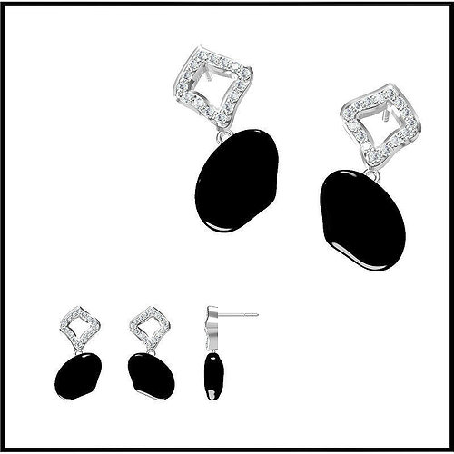 500x500 Diamond Earring Model Cgtrader