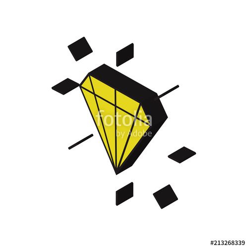 500x500 Diamond Isometric Right Top View Icon Stock Image And Royalty