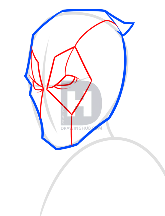 550x720 Drawing Deadpool Easy, Step