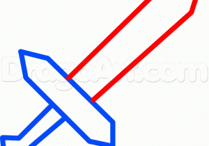 300x210 Sword Drawing Easy How To Draw A Minecraft Giant Diamond Sword