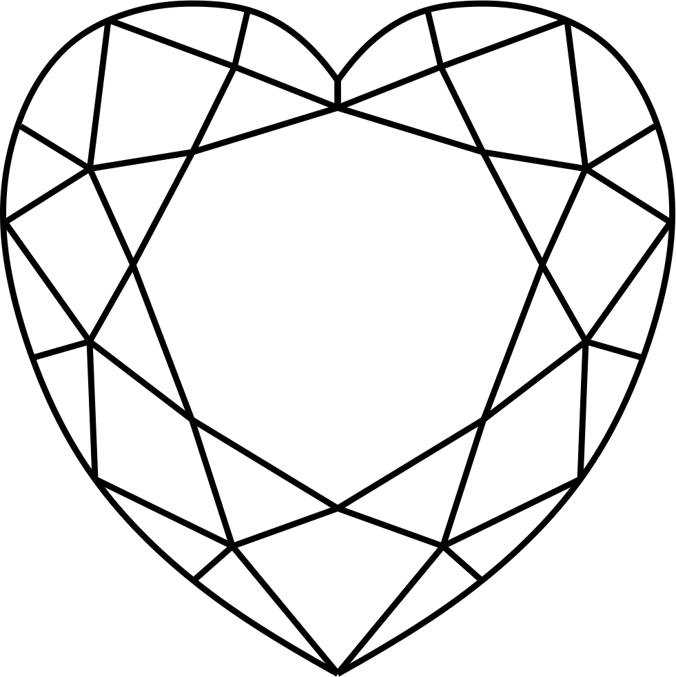 981x982 Huge Collection Of 'diamond Heart Drawing' Download More Than