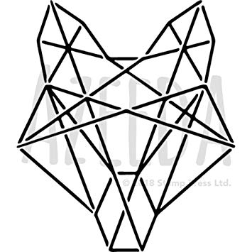 355x355 Azeeda 'diamond Wolf' Wall Stencil Template