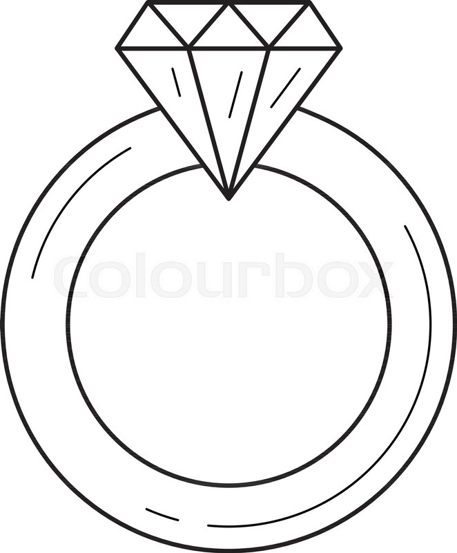 662x800 Diamond Ring Vector Line Icon Isolated Stock Vector Colourbox